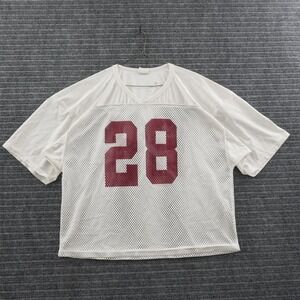 Vintage 90s Riddell Football Jersey Mens XL White Mesh Number 28